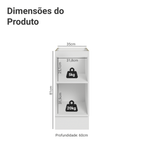 Balcão de Cozinha 35 x 60 cm 1 Porta (Sem Tampo) Branco/verde Vik Madesa