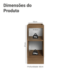 Balcão de Cozinha 35 x 60 cm 1 Porta (Sem Tampo) Rustic/Verde Vik Madesa