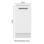 Balcão Madesa Agata 40 x 60 cm 1 Porta (Sem Tampo) Branco