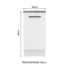 Balcão Madesa Agata 40 x 60 cm 1 Porta (Com Tampo) Branco