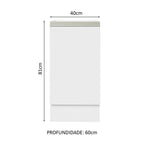 Balcão Cozinha 40 x 60 cm 1 Porta (Sem Tampo) Branco Glamy Madesa