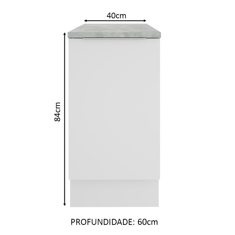 Balcão Madesa Stella 40 x 60 cm 1 Porta (Com Tampo) Branco