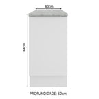 Balcão Madesa Stella 40 x 60 cm 1 Porta (Com Tampo) Branco