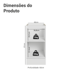 Balcão de Cozinha 40 x 60 cm 1 Porta (Sem Tampo) Branco/Crema Vik Madesa