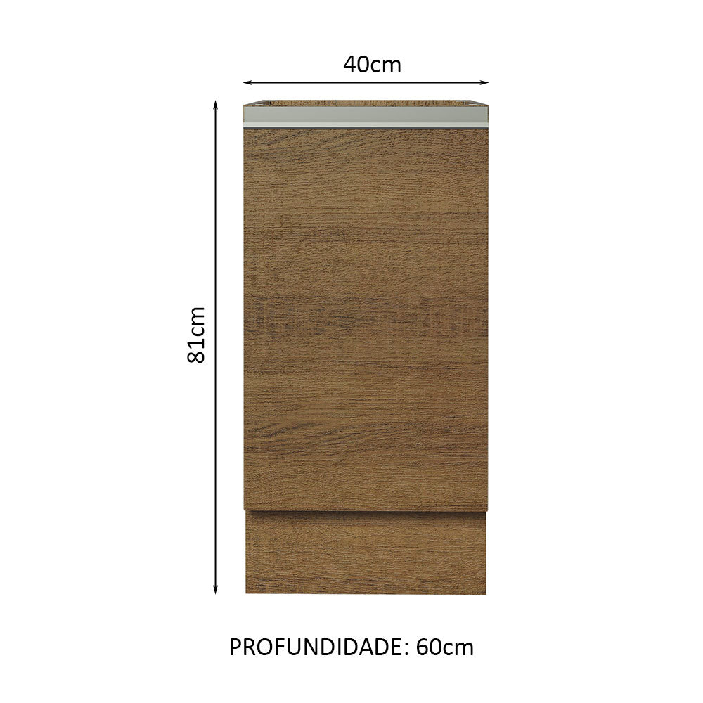 Balcão Cozinha 40 x 60 cm 1 Porta (Sem Tampo) Rustic Glamy Madesa