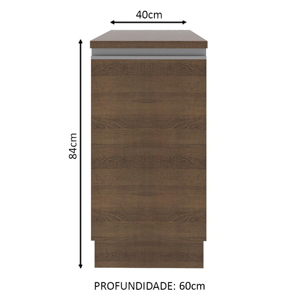 Balcão Madesa Glamy 40 x 60 cm 1 Porta (Com Tampo) Rustic