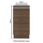 Balcão Madesa Glamy 40 x 60 cm 1 Porta (Com Tampo) Rustic