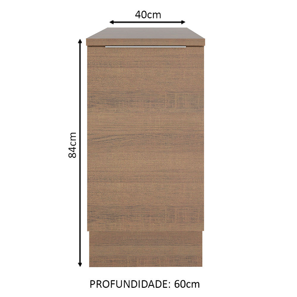 Balcão Madesa Stella 40 x 60 cm 1 Porta (Com Tampo) Rustic