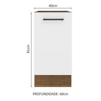 Balcão Madesa Agata 40 x 60 cm 1 Porta (Sem Tampo) Rustic/Branco