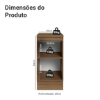 Balcão de Cozinha 40 x 60 cm 1 Porta (Com Tampo) Rustic/Branco Vik Madesa