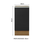 Balcão Cozinha 40 x 60 cm 1 Porta (Sem Tampo) Rustic/Preto Glamy Madesa