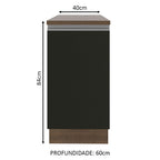 Balcão Madesa Glamy 40 x 60 cm 1 Porta (Com Tampo) Rustic/Preto