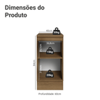 Balcão 40 x 60 cm 1 Porta (Com Tampo) Rustic/Preto Lux Madesa