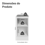 Balcão 40 x 60 cm 1 Porta (Com Tampo) Branco/Cinza Lux Madesa