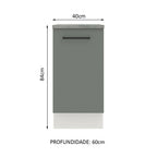 Balcão Madesa Agata 40 x 60 cm 1 Porta (Com Tampo) Branco/Cinza