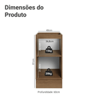 Balcão de Cozinha 40 x 60 cm 1 Porta (Sem Tampo) Rustic/Cinza Vik Madesa