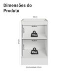 Balcão de Cozinha 50 x 60cm 1 Porta (Sem Tampo) Branco Glamy Madesa