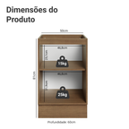 Balcão de Cozinha 50 x 60cm 1 Porta (Sem Tampo) Rustic Glamy Madesa