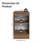 Balcão de Cozinha 50 x 60cm 1 Porta (Com Tampo) Rustic/Crema Vik Madesa