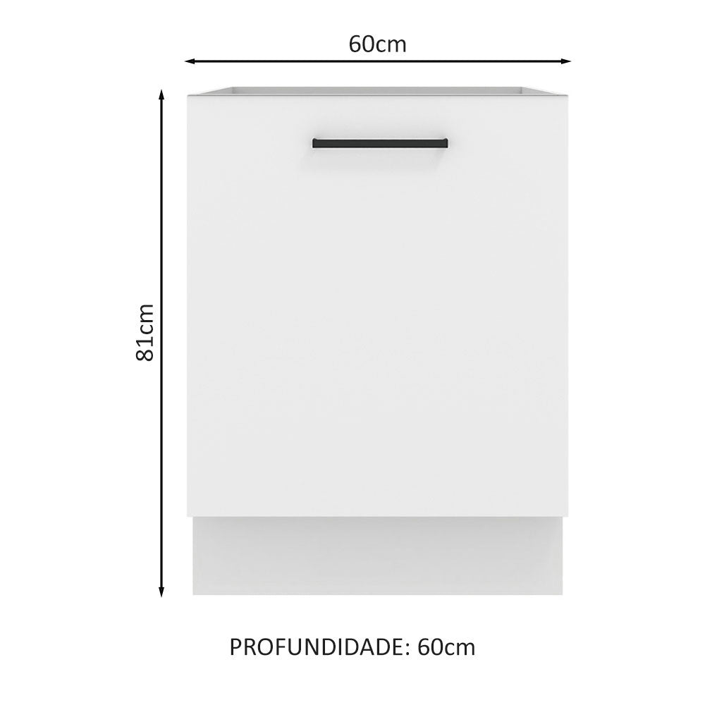 Balcão Madesa Agata 60 x 60 cm 1 Porta (Sem Tampo) Branco