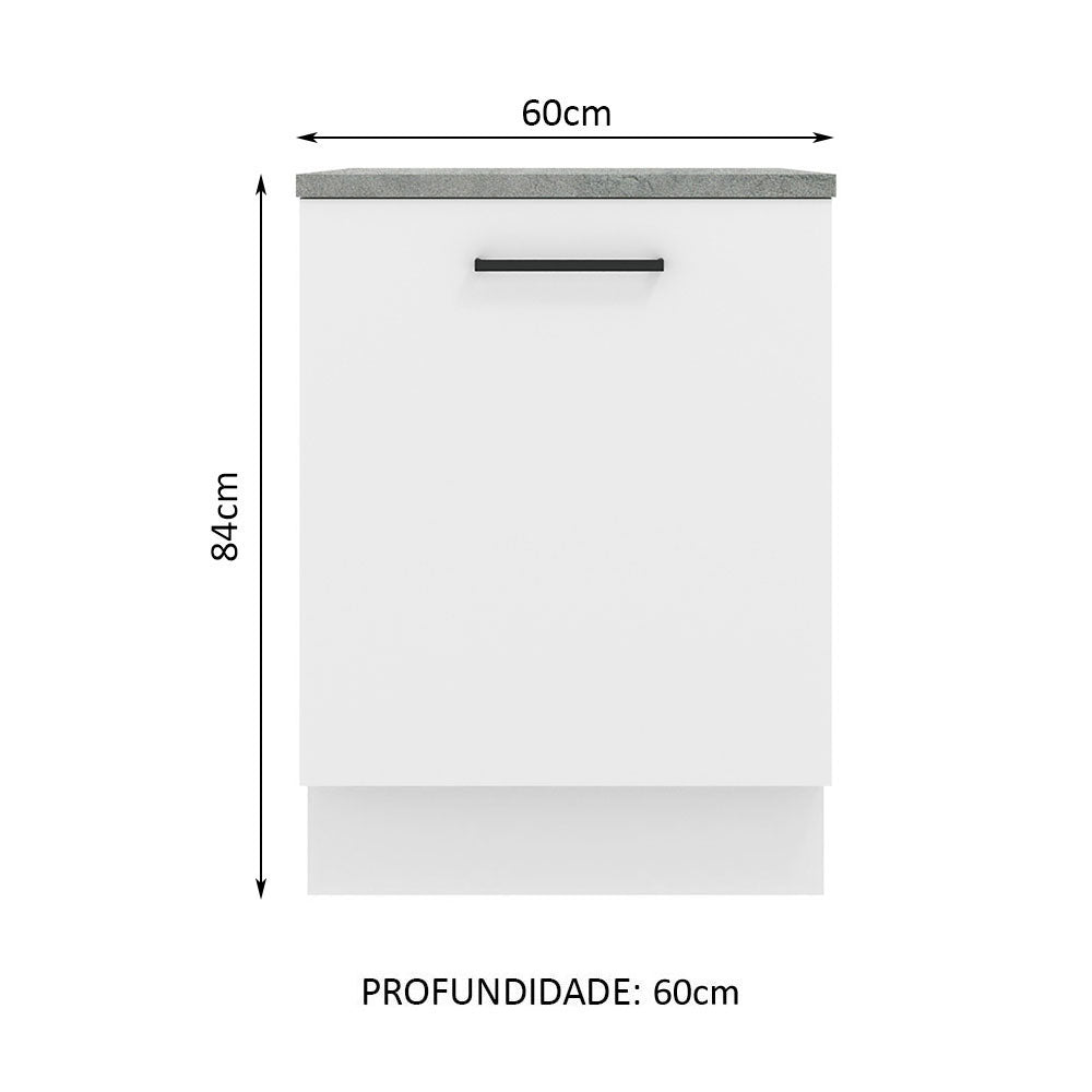 Balcão Madesa Agata 60 x 60 cm 1 Porta (Com Tampo) Branco