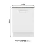 Balcão Madesa Agata 60 x 60 cm 1 Porta (Com Tampo) Branco