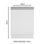 Balcão Madesa Glamy 60 x 60 cm 1 Porta (Com Tampo) Branco