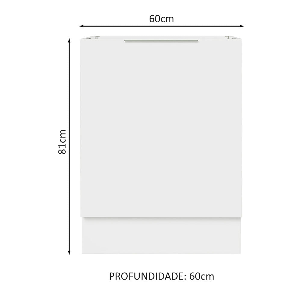 Balcão Cozinha 60 x 60 cm 1 Porta (Sem Tampo) Branco Stella Madesa