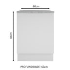 Balcão Madesa Stella 60 x 60 cm 1 Porta (Com Tampo) Branco