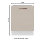 Balcão 60 x 60 cm 1 Porta (Sem Tampo) Branco/Crema Agata Madesa