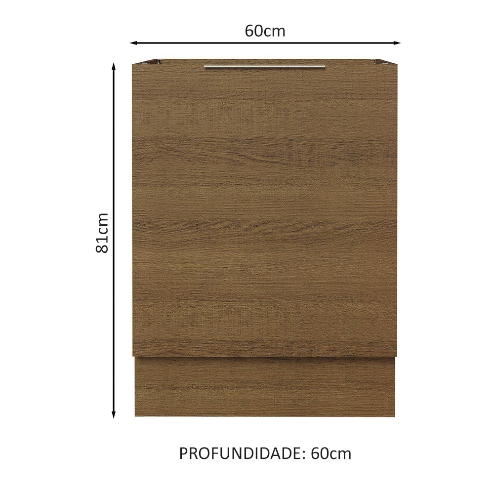 Balcão Cozinha 60 x 60 cm 1 Porta (Sem Tampo) Rustic Stella Madesa