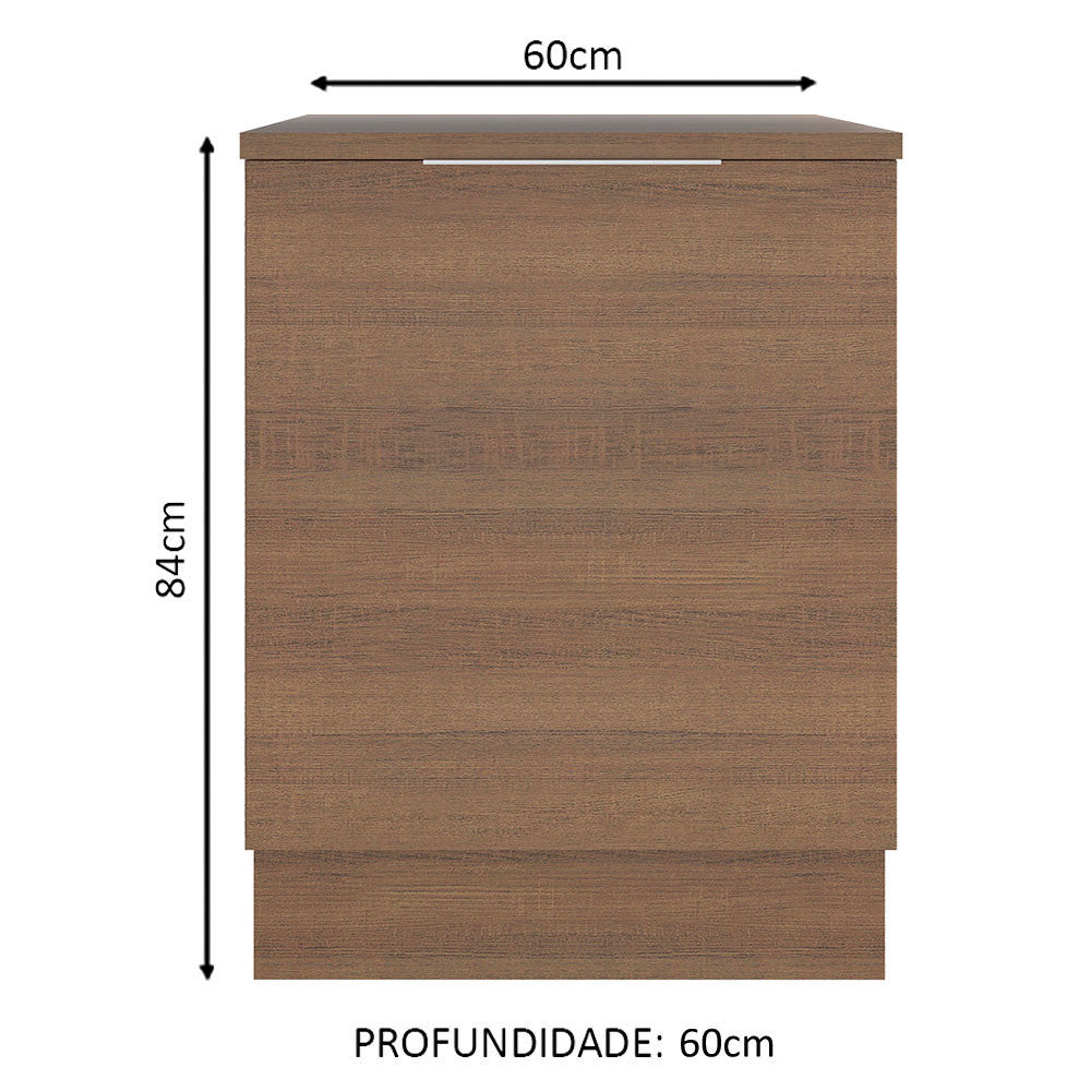 Balcão Madesa Stella 60 x 60 cm 1 Porta (Com Tampo) Rustic