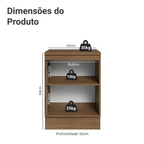 Balcão de Cozinha 60 x 60 cm 1 Porta (Com Tampo) Rustic/Branco Vik Madesa