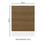 Balcão Cozinha 60 x 60 cm 1 Porta (Sem Tampo) Branco/Rustic Stella Madesa