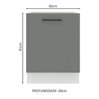 Balcão Madesa Agata 60 x 60 cm 1 Porta (Sem Tampo) Branco/Cinza