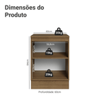 Balcão 60 x 60 cm 1 Porta (Com Tampo) Rustic/Branco Veludo Lux Madesa