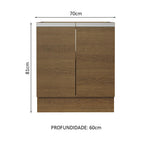 Balcão Cozinha 70 x 60 cm 2 Portas (Sem Tampo) Rustic Glamy Madesa