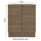 Balcão 70 x 60 cm 2 Portas (Com Tampo) Rustic Stella Madesa