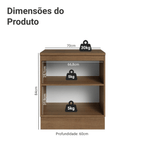 Balcão de Cozinha 70 x 60 cm 2 Portas (Com Tampo) Rustic/Verde Vik Madesa