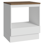 Balcão para Forno/Micro-ondas 70 x 60 cm 1 Gaveta Branco Tampo Rustic Madesa