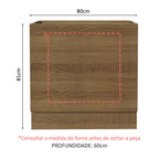 Balcão para Forno de Embutir 80 x 60 cm Sem Tampo Rustic Glamy, Lux, Stella Madesa