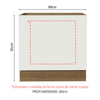 Balcão para Forno de Embutir 80 x 60 cm Sem Tampo Rustic/Branco Agata, Glamy, Lux, Stella Madesa