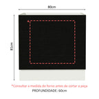 Balcão para Forno de Embutir 80 x 60 cm Sem Tampo Branco/Preto Agata, Glamy, Madesa