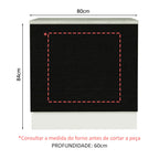 Balcão para Forno de Embutir 80 x 60 cm Com Tampo Branco/Preto Agata, Glamy Madesa