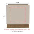 Balcão para Forno de Embutir 80 x 60 cm Sem Tampo Rustic/Crema Agata Madesa