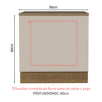 Balcão para Forno de Embutir 80 x 60 cm Com Tampo Rustic/Crema Agata Madesa