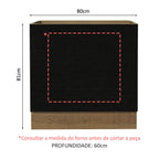 Balcão para Forno de Embutir 80 x 60 cm Sem Tampo Rustic/Preto Agata, Glamy, Madesa