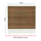 Balcão para Forno de Embutir 80 x 60 cm Sem Tampo Branco/Rustic Glamy, Stella Madesa