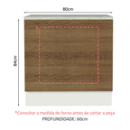 Balcão para Forno de Embutir 80 x 60 cm Com Tampo Branco/Rustic Glamy, Stella Madesa
