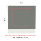 Balcão para Forno de Embutir 80 x 60 cm Sem Tampo Branco/Cinza Agata Madesa